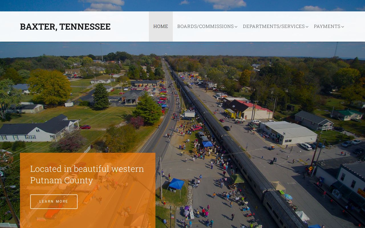 Official Baxter city website with City Hall and records context